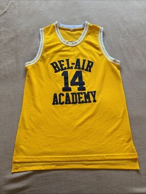The Fresh Prince of Bel-Air Academy #14 Yellow Mesh Basketball Jersey